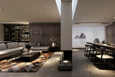 龙发装饰设计师王征洛阳现代风格200平方豪华设计作品